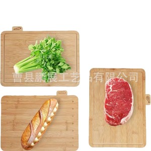 Juego de 4 tablas de cortar de bambú Fiery Chef con base de almacenamiento, tabla de cortar de madera maciza de doble cara para encimera de cocina - Product Image 5