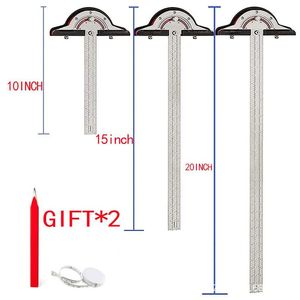 Règle de bord pour menuiserie rapporteur efficace rapporteur d'angle règle de travail du bois mesure d'angle outil de menuiserie <span class=keywords><strong>en</strong></span> acier inoxydable - Product Image 6