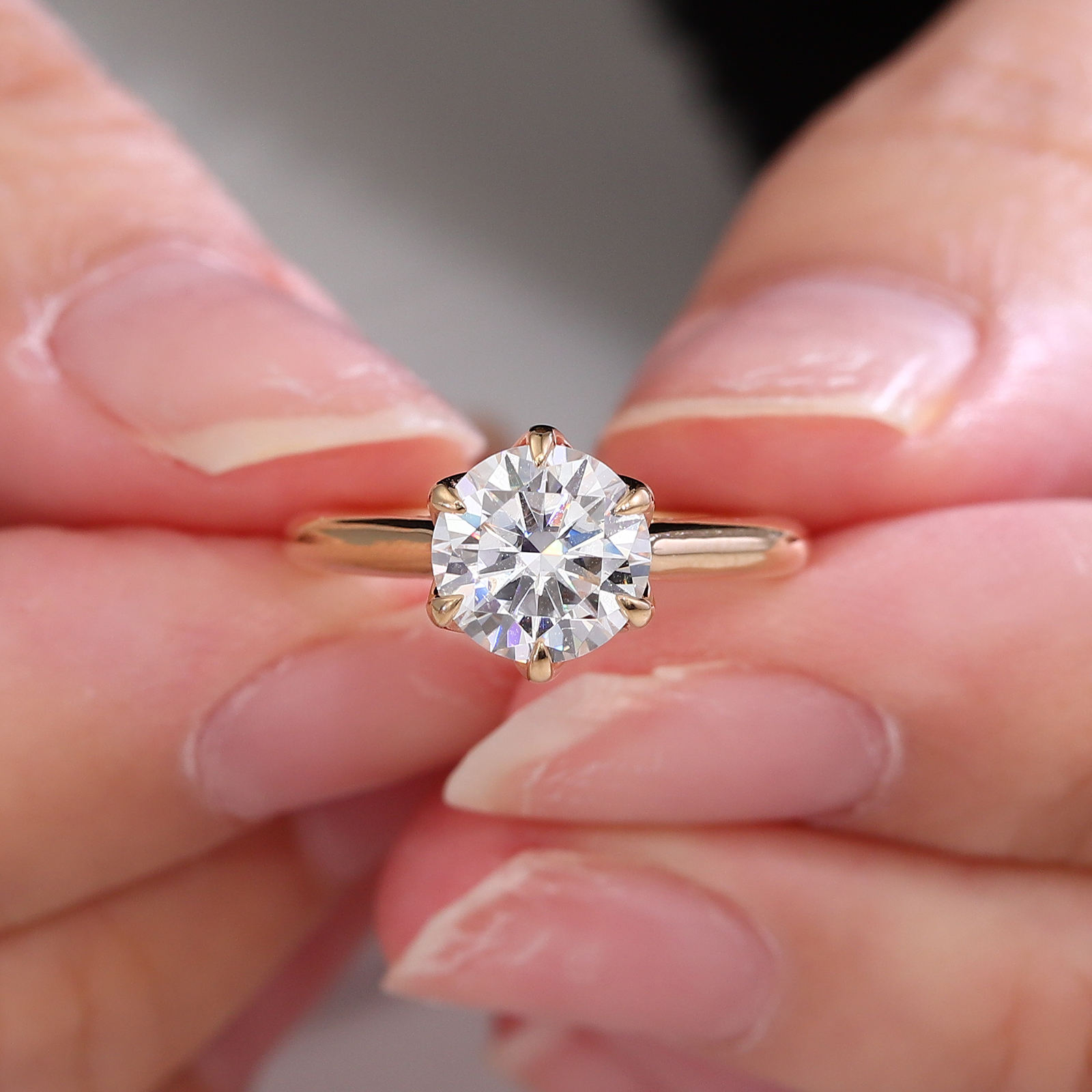 925 silver lab diamond ring