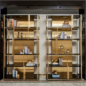 Porte-bouteilles moderne en acier inoxydable EX633 avec porte-verres pour projets d'aménagement intérieur de bars, hôtels et salons - Product Image 3