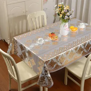 PVC-Tischdecken Nape De Table Leinen Unterwäsche Überzüge transparentes Tuch Schutzgriff Rolle Kunststofffolie Ramadan Hochzeit Weihnachten Vinyl