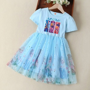 Vestito Estivo per Bambine con Design a Cartone Animato all'Uncinetto, Gonna a Palloncino in Cotone, Maniche Corte, 6 Anni, Nuovo Stile, Abbigliamento per Bambini - Product Image 2