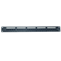 Panneau de brassage vocal CAT3 19 pouces pour montage en rack, 25 ports RJ11, panneau de distribution téléphonique 1U, panneau de brassage téléphonique CAT3 RJ11