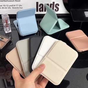 Chất Lượng Cao Gấp Trắng PU Da Túi Gương Biểu Tượng Tùy Chỉnh Xách Tay Thường Vụ Du Lịch PU Nhỏ Gọn Gương Cho Make up - Product Image 1