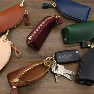 2023 Personalized Key Holder Universal Leather Remote Auto Key Case Organizer Smart Car Key Bag