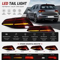 Feux arrière LED Henxin à clignotants séquentiels pour VW Golf 7/7.5 MK7/MK7.5 2013-2018 Fumé/Teinté Rétrofit/Amélioration