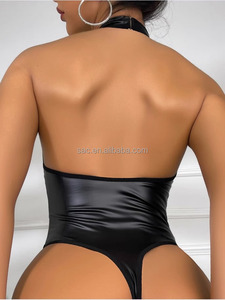 SacKnove 8203 Erotic Uniform One Piece Suit Tight Hot Seductive <strong>Bodysuit</strong> De Renda <strong>Patent</strong> <strong>Leather</strong> Restraint Lingerie - Product Image 6
