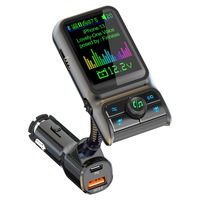 Lecteur MP3 BT 3 en 1 pour voiture avec qualité musicale sans perte, affichage de la tension du chargeur rapide pour voiture Afficher les paroles
