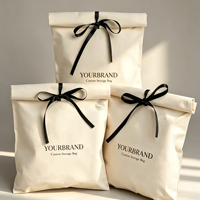 Pochette en toile de coton sur mesure avec logo, fermeture à ruban, sac de protection contre la poussière pour sacs à main et chaussures