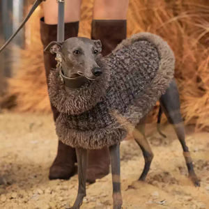 Großhandel Designer Maßgeschneiderte Umweltfreundliche Warme Luxuriöse Elegante Winter Hundemantel aus Wolle und Polyester für kleine und mittelgroße Hunde und Katzen - Product Image 1