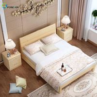 Lit simple moderne minimaliste en bois pour chambre à coucher