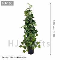 Planta Artificial de Hiedra de 100 cm (3.3 pies) al por Mayor, Ecológica, Resistente a los Rayos UV, Enredadera Verde Artificial en Maceta para Hogar y Oficina