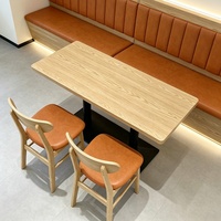 Meubles de restaurant modernes multi-niveaux en bois, gain de place, table et bancs simples pour petits restaurants