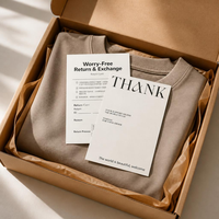 Ensemble de cartes de remerciement et de retour personnalisées imprimées avec police serif pour les kits d'expédition de commandes au détail