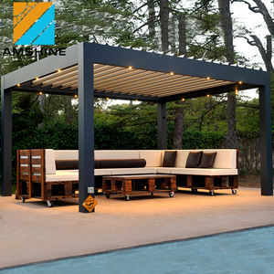 עמיד שמש תריסי אלומיניום סיפון פאטיו כיסוי חשמלי תריסי פתיחה גג מערכת פרגולה ממונע תריסי עם zip תריסים - Product Image 5