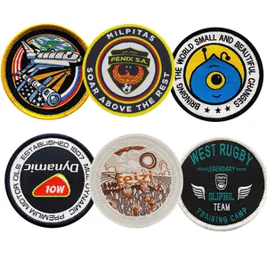 Factory Wholesale Custom Embroidered Badges Woven Iron On Jean Jacket embroidery patch custom label