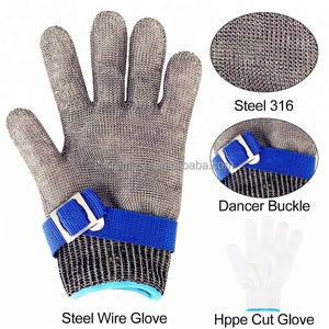 Gants de travail anti-coupure en acier inoxydable supérieur avec maille métallique tissée pour boucher et cuisine - Product Image 2