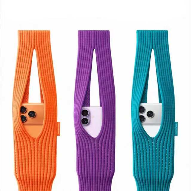 Knitted Cotton Fabric DIY Design Handheld Bag for with 360 Protection and Cold Protection Pocket for Accessories