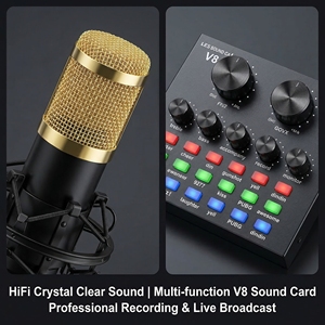 BM 800 Studio <strong>Microphone</strong> Kits With V8 Sound Card Professional K8 Wireless <strong>Microphone</strong> <strong>for</strong> Cell Phone <strong>Computer</strong> Recording TikTok - Product Image 2