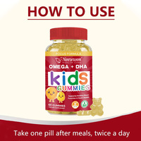 Neewwon Gummies Omega+DHA pour Enfants, Multivitamines Omega 3, 6, 9, Complément Alimentaire pour Soutenir le Cerveau, les Yeux et l'Immunité, Soin Nutritionnel Quotidien pour Enfants