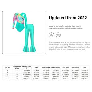 Maillot de Baile de Salón para Niñas de 6 a 14 Años con Pantalones Acampanados, para Gimnasia, Entrenamiento, Danza Contemporánea, Danza Estándar y Competencia - Product Image 6