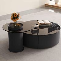 Table basse de salon moderne italienne, style minimaliste, luxe léger, en bois, pour petit appartement, avec rangement