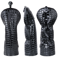 Housse de tête de club de golf de luxe à motif crocodile noir, accessoires de golf de luxe, cadeau, housse de driver