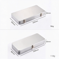 Caja de Almacenamiento de Metal Personalizada con Logotipo, Caja Rectangular Portátil con Tapa Abatible para Billetes, Cosméticos y Artículos de Oficina