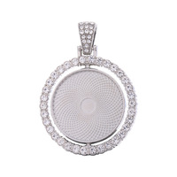 Collier à pendentif rotatif double face par sublimation, impression par transfert thermique, strass, sensation haut de gamme, pour cadeau d'anniversaire