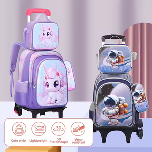 2026 Hot Selling Manufacturers Boy Children Schoolbag <b>Backpack</b> Girl <b>Backpack</b> Kids Trolley School Bag with <b>Wheels</b> and Handle - Product Image 3