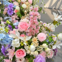 Boule de fleurs artificielles en soie colorée, centre de table personnalisé pour mariage, décoration de table pour événements et fêtes