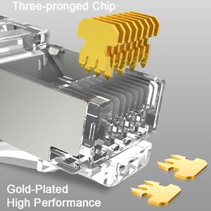 ปลั๊ก RJ45 Cat6 แบบมีฉนวนป้องกัน 100 ชิ้น ตัวเชื่อมต่ออีเธอร์เน็ต - Product Image 6