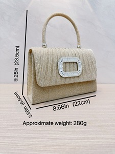 ชุดแต่งงานแบบยุโรปอเมริกันทรงสี่เหลี่ยมประดับผงทองและเพชร  งานจีบระบาย  สำหรับงานแต่งงาน งานวันเกิด หรืองานเลี้ยงตอนเย็น - Product Image 5