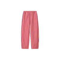Chemisier rayé à manches bouffantes, ensemble deux pièces avec pantalon rayé à taille élastique, vêtements décontractés pour femmes, vente en gros