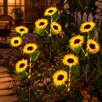 Lampe solaire LED en forme de tournesol pour allée de jardin, aménagement paysager, sécurité, portail de villa, fête de jardin, décoration de Noël