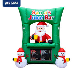 Décoration de jardin de Noël gonflable imperméable de 6 pieds de large, famille de Père Noël, CH-67, alimenté par batterie/CC, éclairage, indice de protection IP44 - Product Image 4