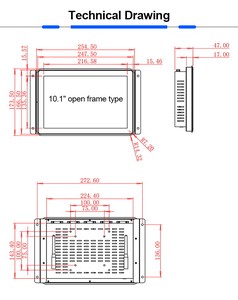 Écran LCD TFT étanche avant VGA DVI <span class=keywords><strong>10</strong></span> <span class=keywords><strong>10</strong></span>,1 pouces <span class=keywords><strong>HD</strong></span> 1080p Haute luminosité Moniteur d'affichage - Product Image 6