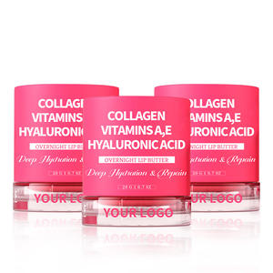 Beurre pour les lèvres de nuit au collagène et à l'acide hyaluronique 20g OEM Étiquette privée Réparer Gonfler Masque de nuit - Product Image 2