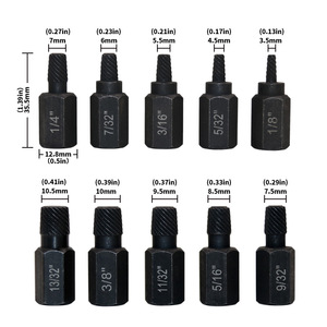 Kit estrattore a vite 10 pezzi <span class=keywords><strong>Set</strong></span> di rimozione vite in lega di acciaio danneggiato in metallo facile uscita punte da trapano bullone estrattore a vite Multi-Spline - Product Image 3