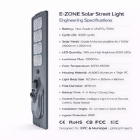 Lampe solaire de route tout-en-un DC extérieure étanche IP65 400W 6000-6500K 12000lm pour jardin, hôtel, paysage, parc à thème, stades sportifs
