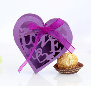 Boîte cadeau en papier pour la Saint-Valentin Love Heart Candy <span class=keywords><strong>Dragee</strong></span> Box Emballage de chocolat d'<span class=keywords><strong>anniversaire</strong></span> de mariage Boîte cadeau d'emballage - Product Image 2
