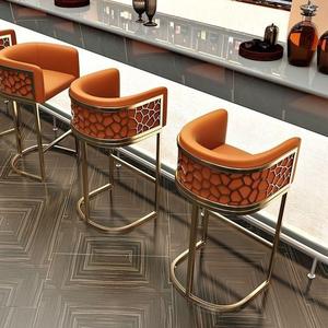 Silla de Bar Alta de Cuero PU de Lujo Nórdico, Diseño Moderno y Minimalista, Uso Comercial, Desmontable, para Isla de <span class=keywords><strong>Cocina</strong></span> - Product Image 3