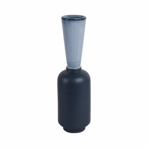 Vaso in ceramica moderno a forma di cilindro, colore blu grigio, per decorazioni per la casa, soggiorno, camera da letto, ufficio - Product Image 4