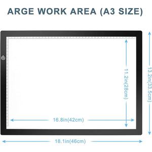Tablette de dessin LED ultra-fine à intensité variable, format A3, alimentation Type-C, pour artistes, dessin, tatouage, CE RoHS - Product Image 3