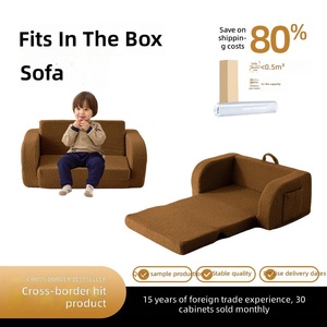 Cross-border Minimalist Modern Plush <strong>Childrens</strong> Folding Sofa Compressed High-density Sponge Kids Reading <strong>Stool</strong> - Product Image 5