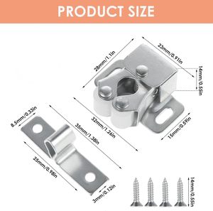 Lot de 6 loquets de placard à double rouleau, quincaillerie pour portes de placard et de cuisine, avec vis - Product Image 2