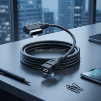 Cable Adaptador USB2.0 a Macho a Media en AMI MDI AUX para Unidad Flash para Automóvil Q5 / Q7 / A8 / A6 / S5 / A5 / A4L / A4 / A3, 0.3m Negro