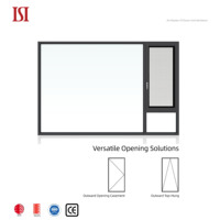 Ventana abatible con marco de aluminio de marca superior con manivela oscilante insonorizada Características Tipo de cortina de persiana para apertura interior de casa