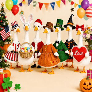 Decoración para Patio y Jardín Pafu, Adornos para el Césped de San Valentín, Pascua, 4 de Julio, Halloween, Navidad, Disfraz para Ganso de Jardín, Traje Festivo para Ganso de Porche - Product Image 1