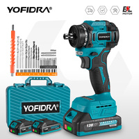 Perceuse électrique sans fil Yofidra 10MM avec lumière, batterie lithium 7500mAh 18V, recharge rapide, perceuse à percussion OEM
